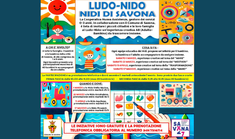 Ludo-Nido di Savona: esperienze creative e gratuite per bambini e famiglie